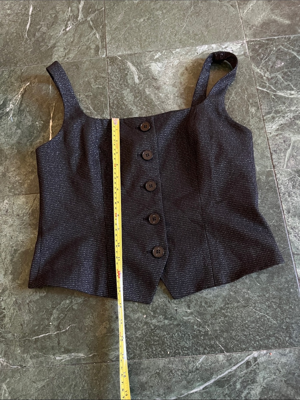 Black Checkered Button-Front Top - Picture 3 of 8